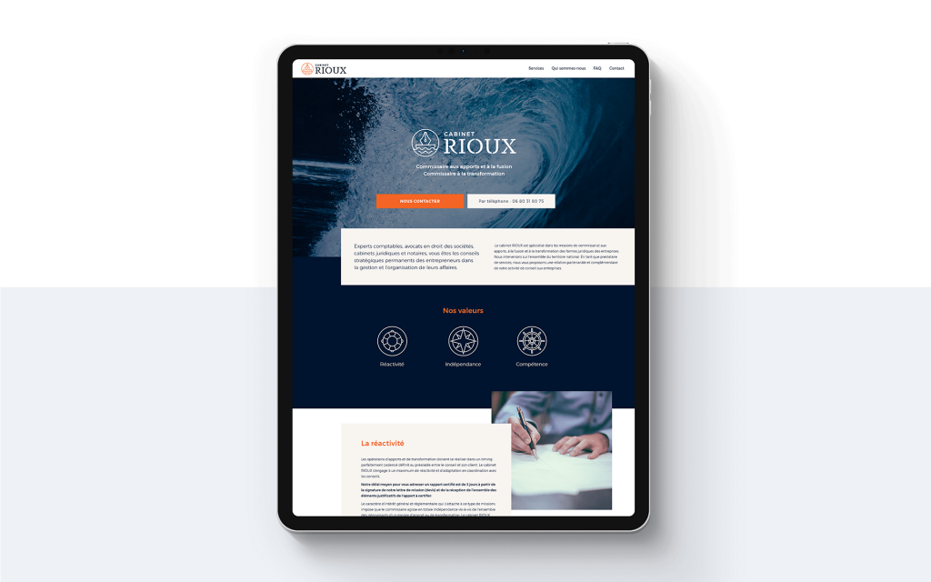 Création du site et webdesign pour le cabinet Rioux