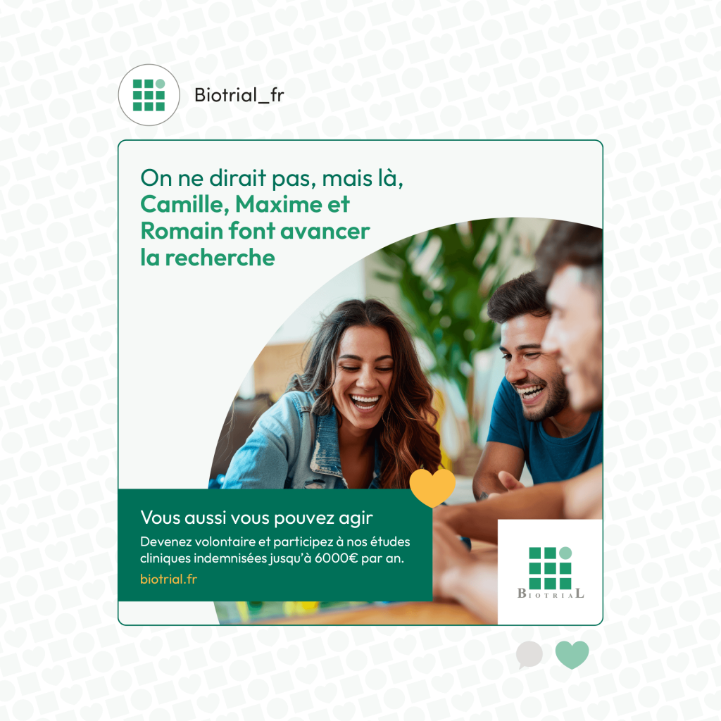 Réseaux sociaux :  campagne de recrutement pour Biotrial